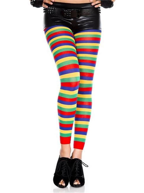 Women's Rainbow Striped Leggings 35008-AS SHOWN