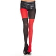 thumbnail image 1 of Music Legs Women's Red and black mismatch pantyhose 37318-RED/BLACK, 1 of 1