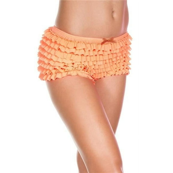Music Legs Women's Soft ruffle tanga 117-NEON ORANGE