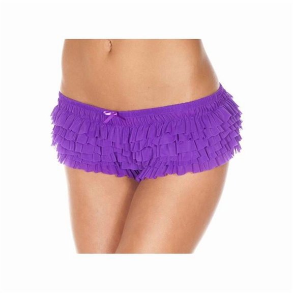 Music Legs Women's Soft ruffle tanga 117-PURPLE