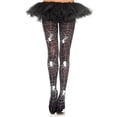 thumbnail image 1 of Music Legs Women's Spider and Web Black White Print Pantyhose, 1 of 1