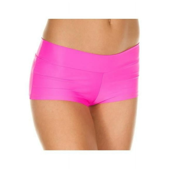 Music Legs Women's Stretch Booty Shorts, Neon Pink