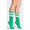 thumbnail image 1 of Music Legs Women's Striped Ankle Socks, Colorful Ankle Socks 526-KELLY GREEN/WHI, 1 of 1