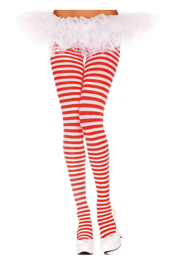 Women's Striped Tights, Style 7471 7471-RED/WHITE