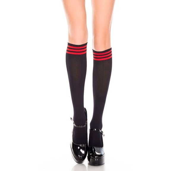 Music Legs Women's Striped Top Knee Highs