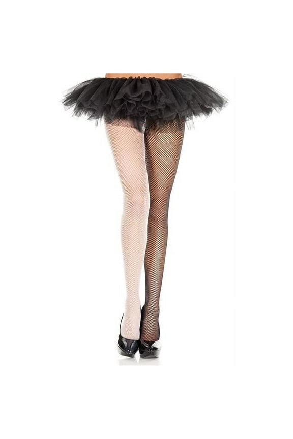 Women's Women's 90019-BLACK-WHITE Fishnet Jester Pantyhose; Black & White 90019-BLACK/WHITE