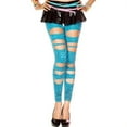 thumbnail image 1 of Music Legs Women's Women's Cut Out Leopard Print Leggings - Turquoise 35128-TURQUOISE, 1 of 1