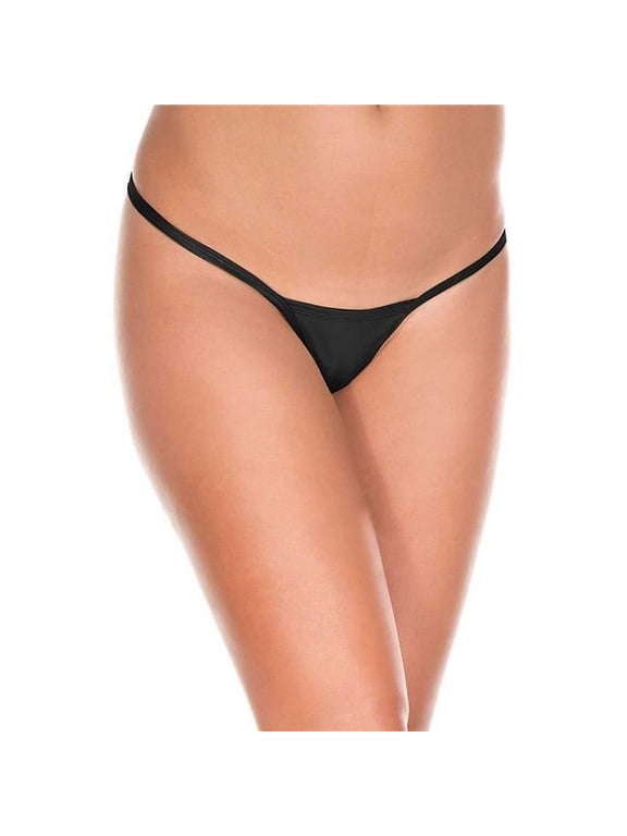 Women's Women's Metallic G-String, Black 109-BLACK