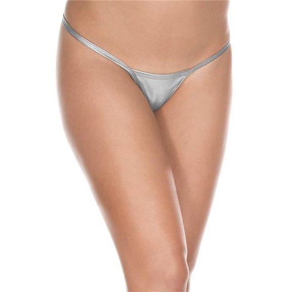 Music Legs Women's Women's Metallic G-String; Silver 109-SILVER