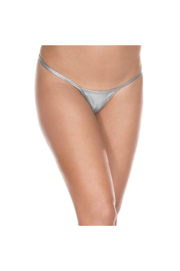 Women's Women's Metallic G-String; Silver 109-SILVER