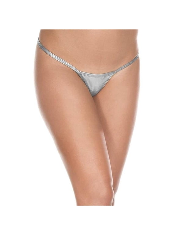 Women's Women's Metallic G-String; Silver 109-SILVER