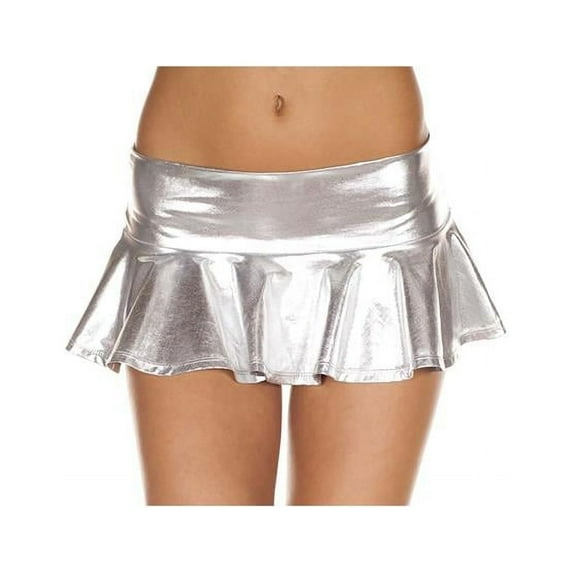 Music Legs Women's Women's Metallic Pleated Mini Skirt - Gold 153-GOLD