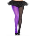 thumbnail image 1 of Music Legs Women's Women's Plus Size Multi Colored Opaque Jester Tights 748Q-BLACK/PURPLE, 1 of 1