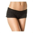 thumbnail image 1 of Music Legs Women's Women's Ruffle Lace Booty Shorts; Black 119-BLACK, 1 of 1