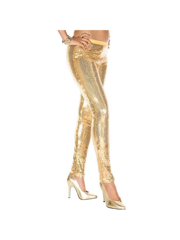 Women's Women's Sequin Leggings; Gold 35118-GOLD