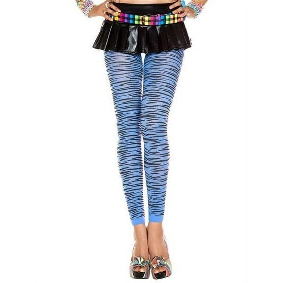 Music Legs Women's Women's Zebra Print Leggings - Turquoise 70461-TURQUOISE
