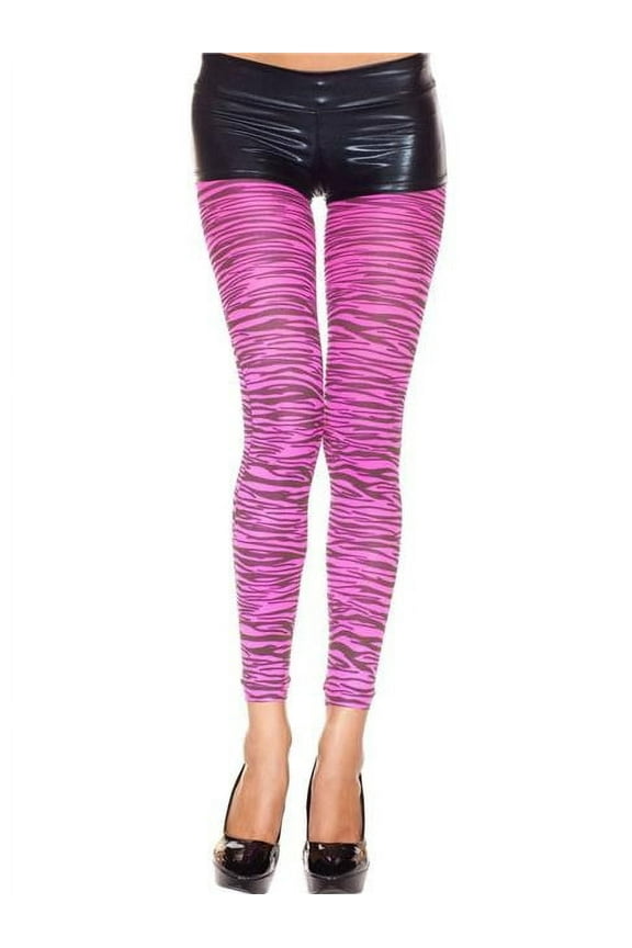 Women's Women's Zebra print opaque leggings- 35811-HOTPINK-BLACK 35811-HOTPINK/BLACK