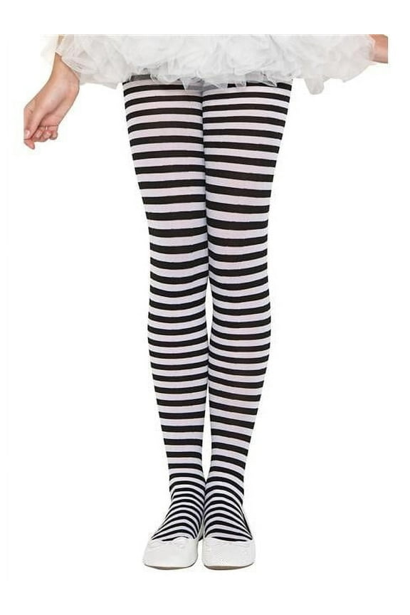Women's Women's girls stripe tights, black/white, medium 270-BLK/WHT-M
