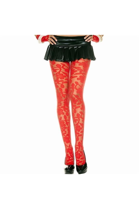 Women's Woven floral design spandex pantyhose