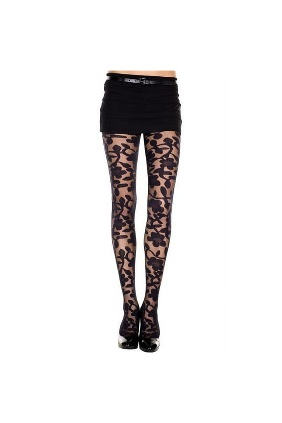 Women's Woven floral design spandex pantyhose