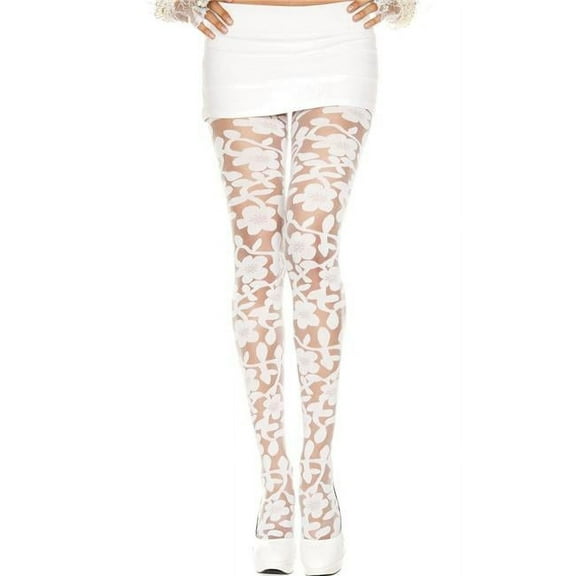 Music Legs Women's Woven floral design spandex pantyhose