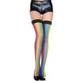 thumbnail image 1 of Music Legs Women's Zig zag rainbow thigh hi with black top 4680 Rainbow, 1 of 1