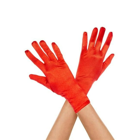 Music Legs Wrist Length Satin Gloves