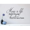 thumbnail image 1 of Music is Life That is why Our Hearts Have Beats 23 X 15 Music Wall Quote Baby Calligraphy Sticker Decal Art Decor Motivational Inspirational Decorative Lettering Love Hearts, 1 of 1