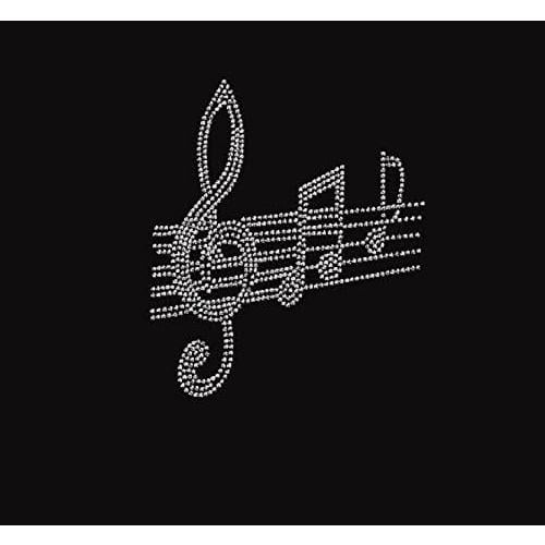 Music Line Rhinestone Iron On Transfer