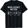 thumbnail image 1 of Music Literacy Matters I Like To Eat Kittens Music Theory T-Shirt mens t shirt，black，women，funny，misfits，men，journey, 1 of 4