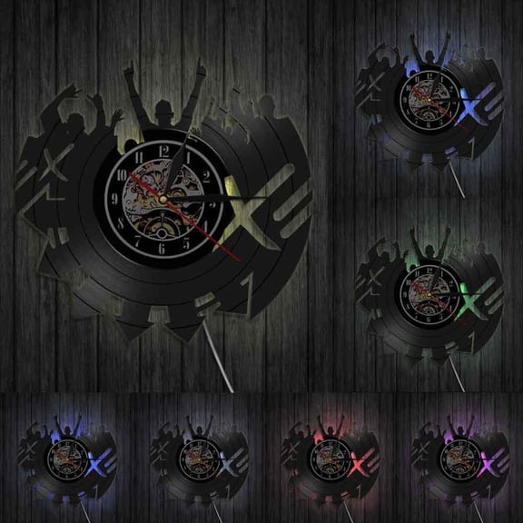Music Live Show Wall Art Wall Clock Rock Band Live Vinyl Record Wall Clock Night Club Concert Wall Decor Rock n Roll Music Gift