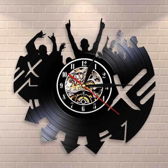 Music Live Show Wall Art Wall Clock Rock Band Live Vinyl Record Wall Clock Night Club Concert Wall Decor Rock n Roll Music Gift