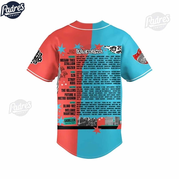 Music Lollapalooza Baseball Jersey