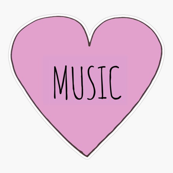 Music Love Notes Heart Sticker
