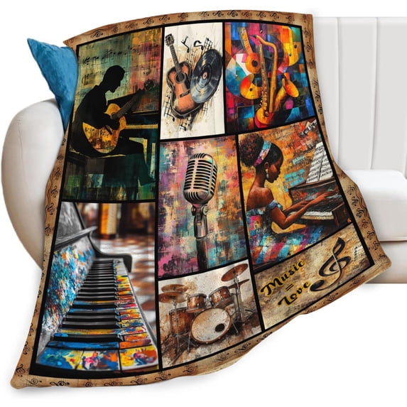 Music Lover Abstract Art Blanket - Walmart.com