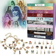LTTVQM Music Lover Tay Tay Advent Calendar Bracelets 2024, 24 Day Xmas Swiftee Countdown Calendar DIY Jewelry Making Kit Gift Beads 2 Bracelets for Kids Teens Women