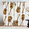 thumbnail image 1 of Music Lover Bedroom Blackout Curtains, Retro Cartoon Guitar Washable Window Treatments, Thermal Insulated Window Shades For Living Room Kitchen Nursery Study Room 29"W x 63"L (Pack of 2), 1 of 6