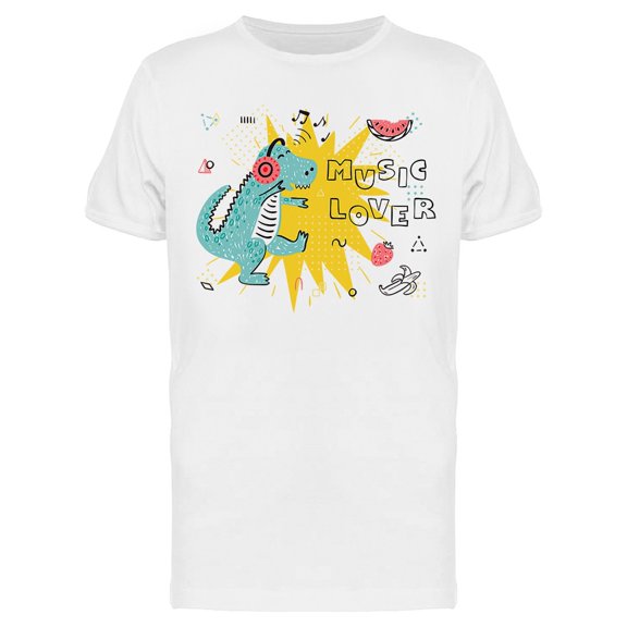 Music Lover Cute Dinosaur Tee Men's -Image by Shutterstock