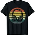 thumbnail image 1 of Music Lover Producer DJ Gifts Funny Retro Headphones T-Shirt, 1 of 4