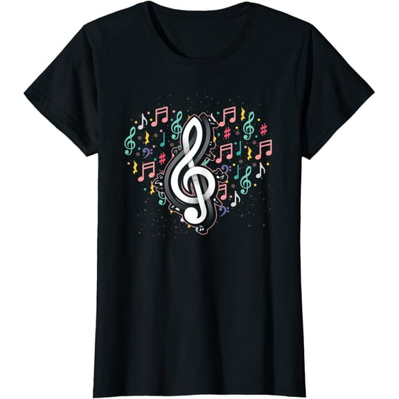 Music Lover Treble Clef Heart Music Notes Musician Music T-Shirt