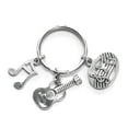 thumbnail image 1 of Music Lover themed keychain. Includes Musical Notes, Beamed Note, and Guitar charms. Music lover hostess gift., 1 of 1