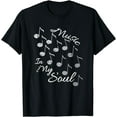 thumbnail image 1 of Music Lovers Distressed Musical Note Music In My Soul TShirt, 1 of 3