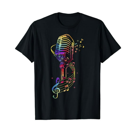 Music Loving Microphone Gift Design Clef Musicians T-Shirt