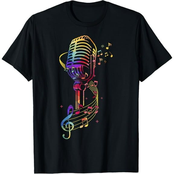 Music Loving Microphone Gift Design Clef Musicians T-Shirt