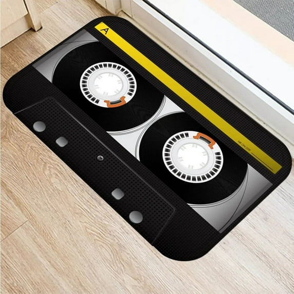 Welcome Mat Music Tape Printed Entrance Doormat Anti-slip Bedroom Living Room Hallway Carpet Soft Area Rug Home Decoration