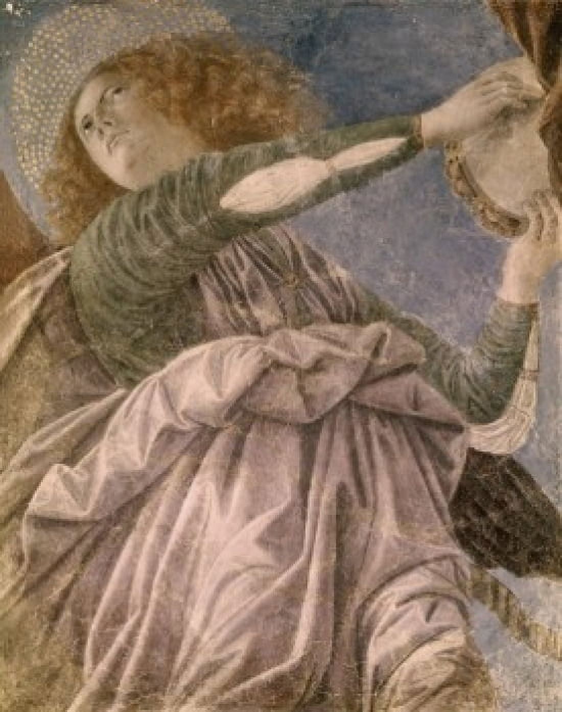 Music Making Angel with Tambourine Melozzo da Forl (1438-1494Italian) Fresco Vatican Museums and Galleries Vatican Canvas Art - Melozzo da Forl (24 x 36)