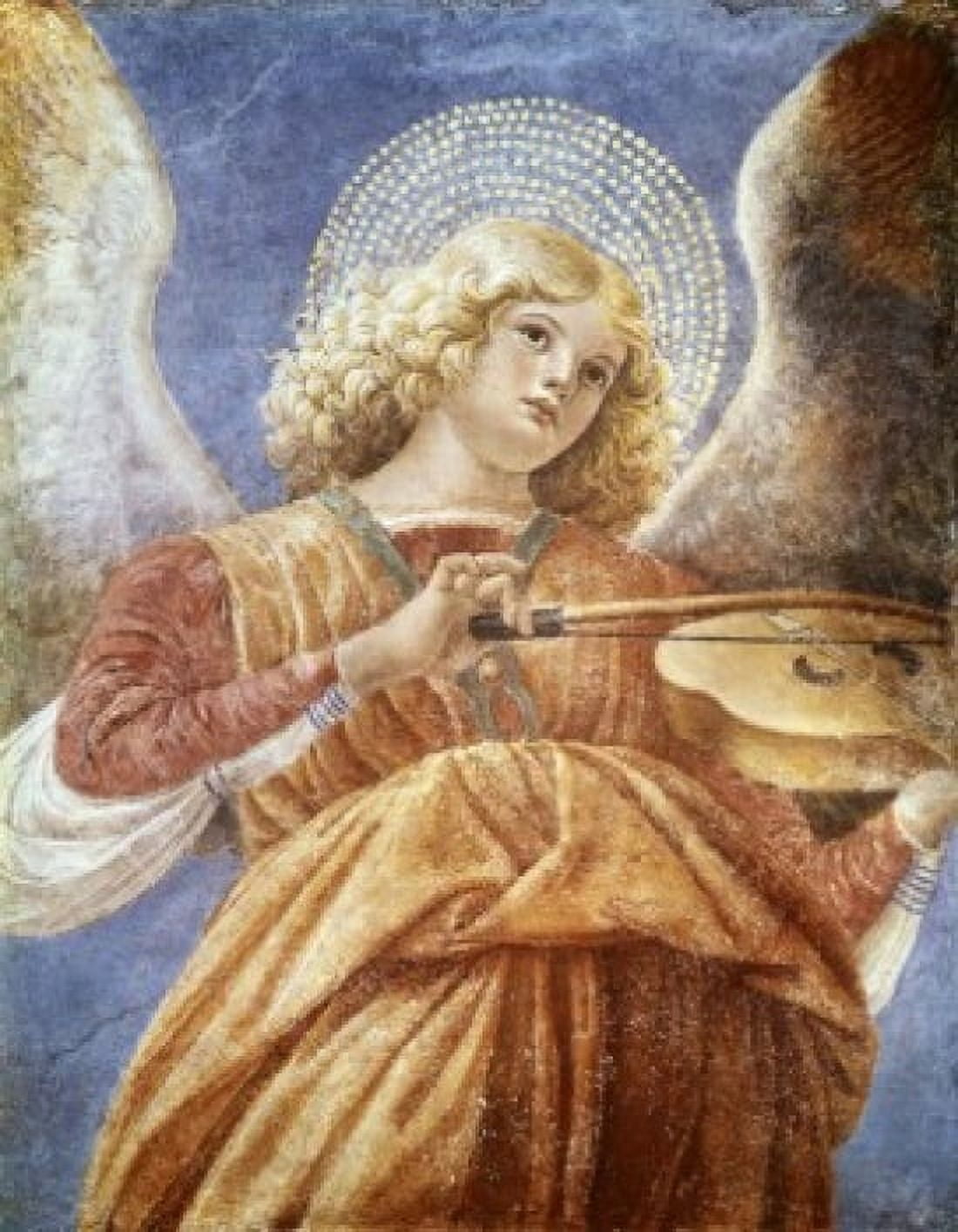Music Making Angel with Violin ca 1480 Melozzo da Forl??? (1438-1494 Italian) Fresco Vatican Museums and Galleries Vatican City Canvas Art - Melozzo da Forl (18 x 24)