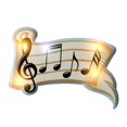 thumbnail image 1 of Music Measure Flashing Body Light Lapel Pins, 1 of 1