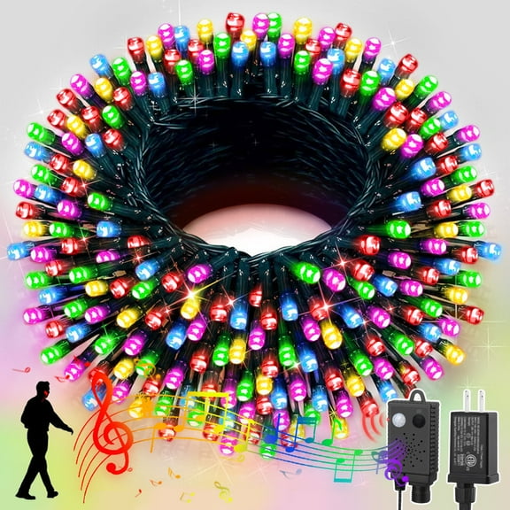 Music Multi-Color String Lights with Motion Sensor Controller, 100 LED Waterproof Decor for Valentine's Day & Christmas, Indoor Outdoor for Valentine Party, Christmas Tree, Yard, Home Decor