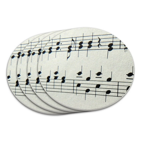 Music Musical Notes Score Composition Coaster Set